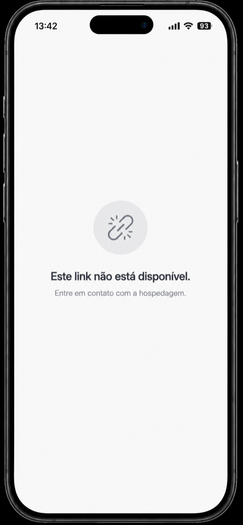 Tela informando que o link do guia não está mais disponível